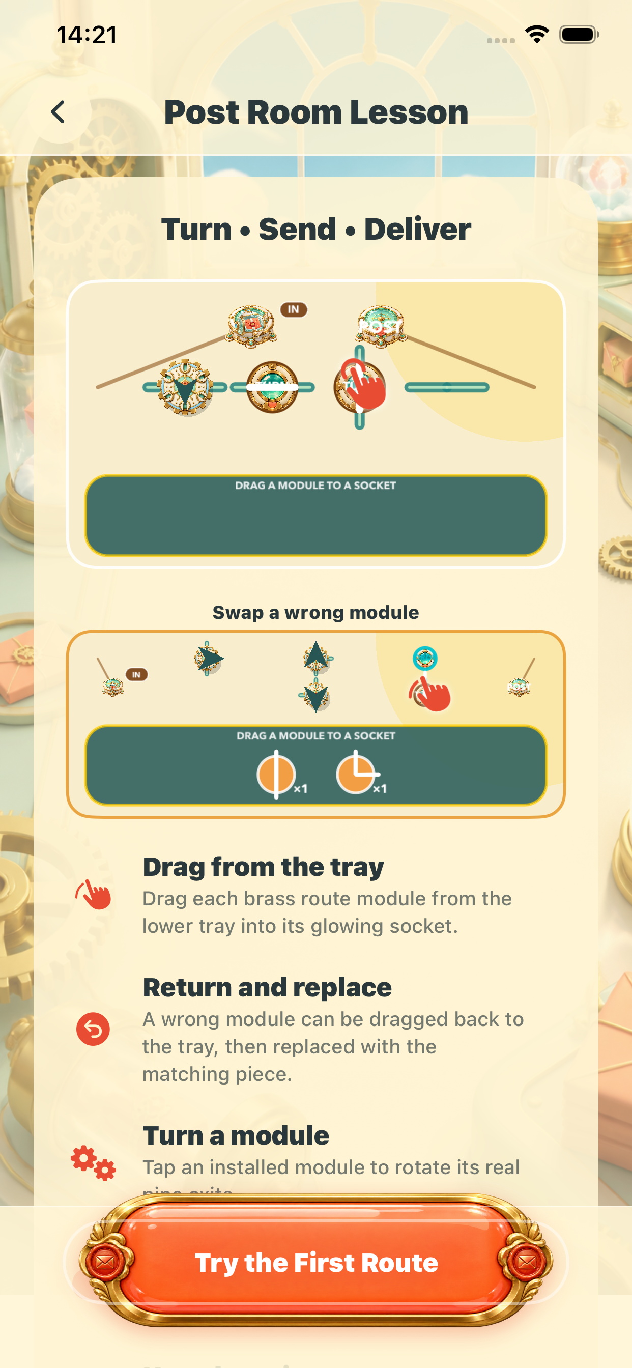 Clockwork Post interactive tutorial screen